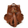 Small brown leather backpack, back view, adjustable straps, Sadie Leather Backpack.