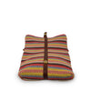 Colorful striped cotton knit bag, unsnapped, Yolanda Knit Foldover Crossbody Bag.